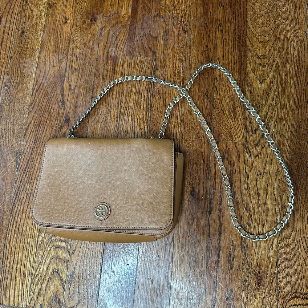 Tory Burch Tan Leather Chain Strap Women's Bag